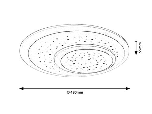 Plafoniera LED Taneli, 47W, 2440lm, 3000-6000K, D.48cm, IP20, Rabalux, 3264