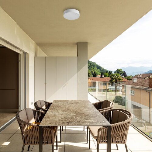Plafoniera LED exterior Tartu, alb mat, 18W, 1800lm, 2800K-6000K, D.17,5cm, IP44, Rabalux, 7893