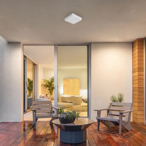 Plafoniera LED exterior Tartu, alb mat, 18W, 1800lm, 2800K-6000K, D.17,5cm, IP44, Rabalux, 7895