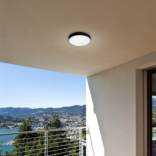 Plafoniera LED exterior Tartu, negru mat, 18W, 1800lm, 2800K-6000K, D.17,5cm, IP44, Rabalux, 7897