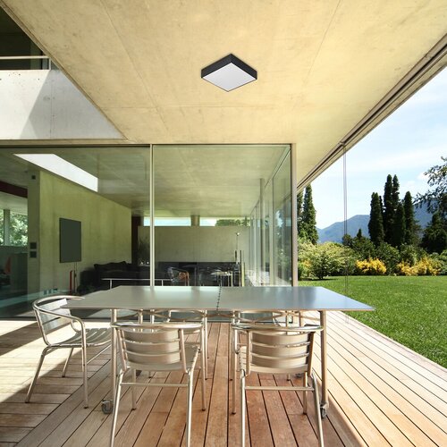 Plafoniera LED exterior Tartu, negru mat, 18W, 1800lm, 2800K-6000K, D.17,5cm, IP44, Rabalux, 7899