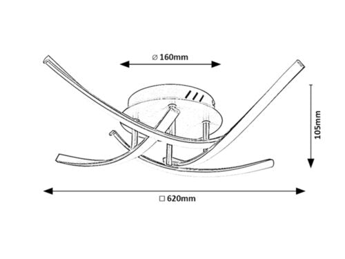Plafoniera LED Tatjana, argintiu, 30W, 1950lm, 4000K, IP20, Rabalux, 3145