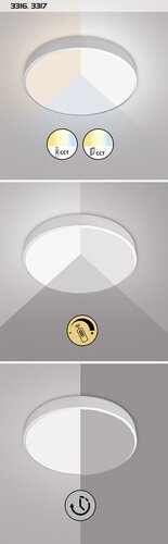 Plafoniera LED Tesia, argintiu, 60W, 5000lm, 3000-6000K, IP20, Rabalux, 3317