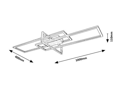 Plafoniera LED Thabita, crom satin, 35W, 2500lm, 4000K, IP20, Rabalux, 6867