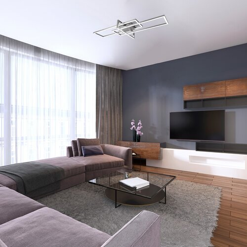 Plafoniera LED Thabita, crom satin, 35W, 2500lm, 4000K, IP20, Rabalux, 6867