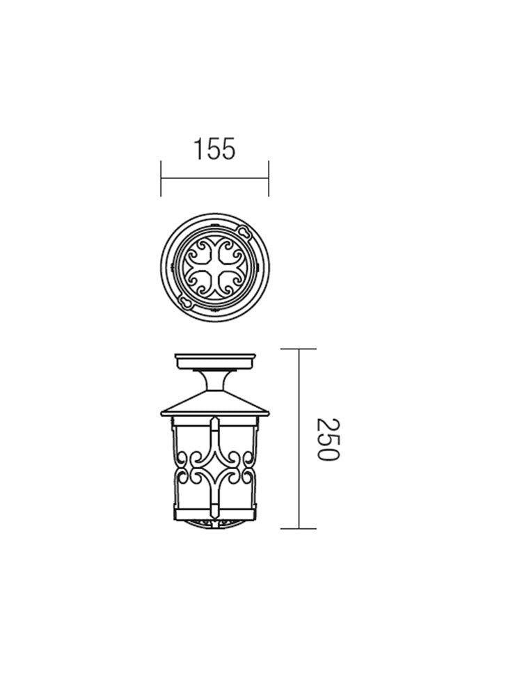 Plafoniera exterior TIROL, ruginiu, 1XE27, Smarter 9261