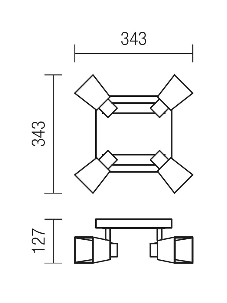 Plafoniera TOM, wenge, 4XE14, Smarter 04-439