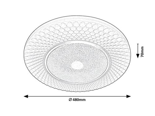 Plafoniera LED Tornado, crom, 72W, 5470lm, 3000-6500K, IP20, Rabalux, 3254