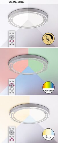 Plafoniera LED Triton, alb, 40W, 3200lm, 2700-6500K, RGB, WIFI, IP20, Rabalux, 2249