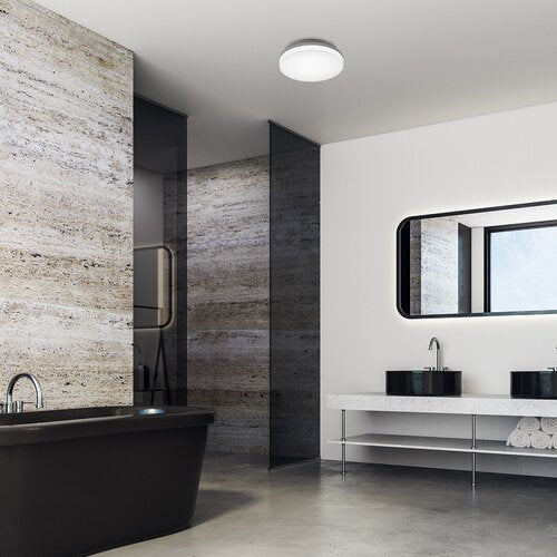 Plafoniera LED exterior cu senzor Zenon, alb, 24W, 2400lm, 3000K,4000K,6000K, D.28cm, IP54, Rabalux, 2700