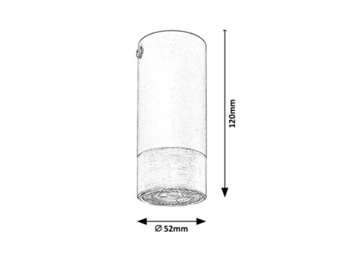 Plafoniera Zircon, negru mat, 1xGU10, IP20, Rabalux, 5074