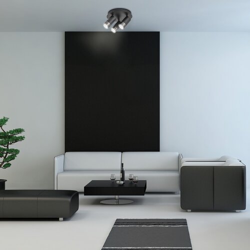 Plafoniera Zircon, negru mat, 3xGU10, IP20, Rabalux, 5071