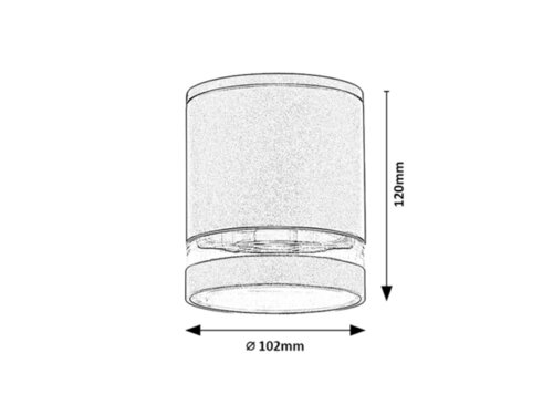 Plafoniera exterior Zombor, antracit, 1XGU10, D.10cm, IP54, Rabalux, 7817