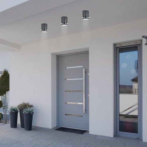 Plafoniera exterior Zombor, antracit, 1XGU10, D.10cm, IP54, Rabalux, 7817