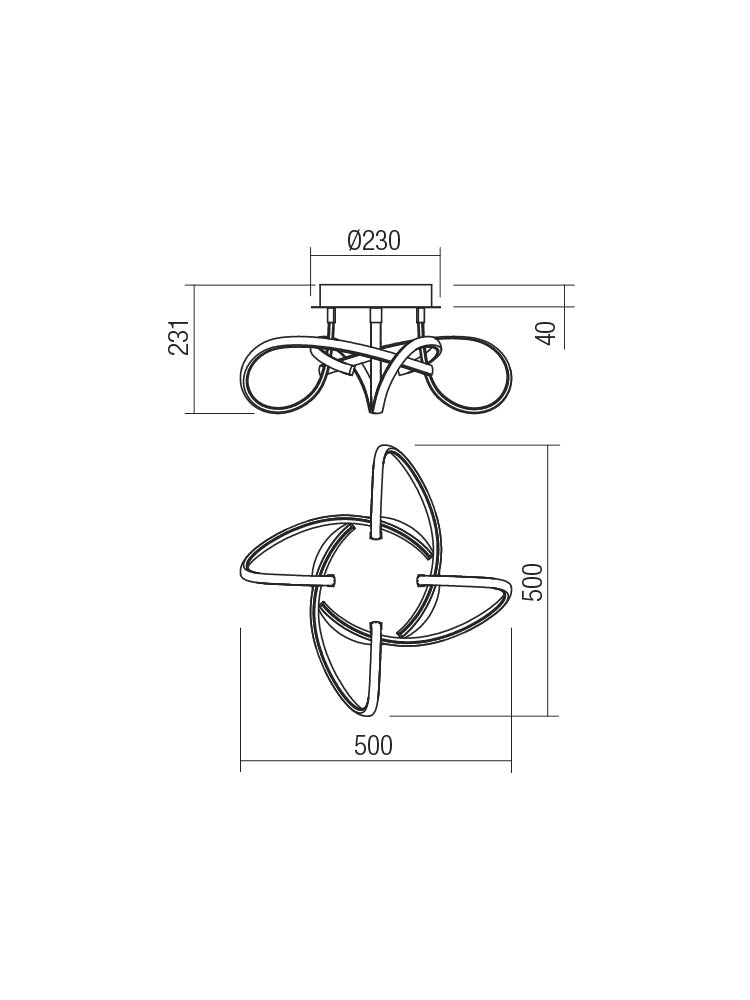 Plafoniera LED Cigno, champagne, 55W, 4000K, 4867lm, IP20, Smarter, 01-2346