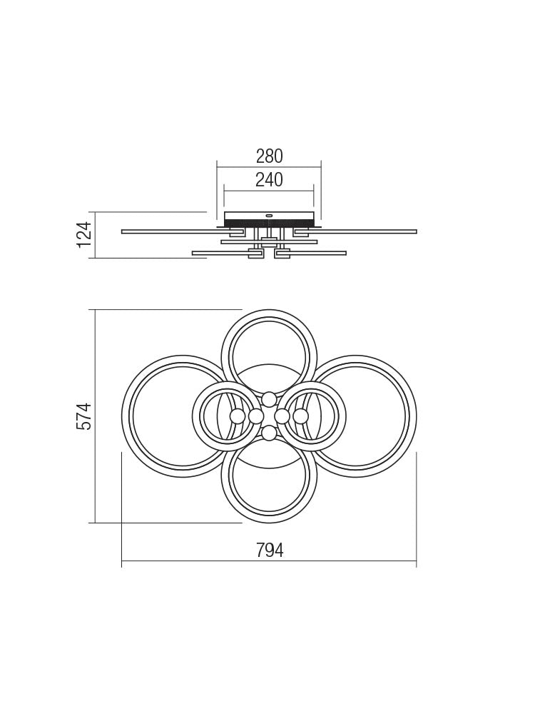 Plafoniera LED Mercury, alb mat, telecomanda, 103W, 3000K/4000K/6000K, 7149lm, IP20, Smarter, 01-1764