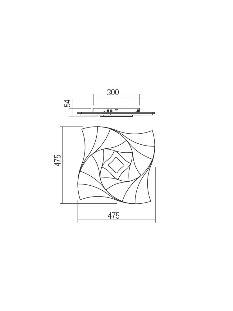 Plafoniera LED Stratos, alb mat, telecomanda, 62W, 3000K/4000K/6000K, 6010lm, L.47cm, IP20, Smarter, 01-2341