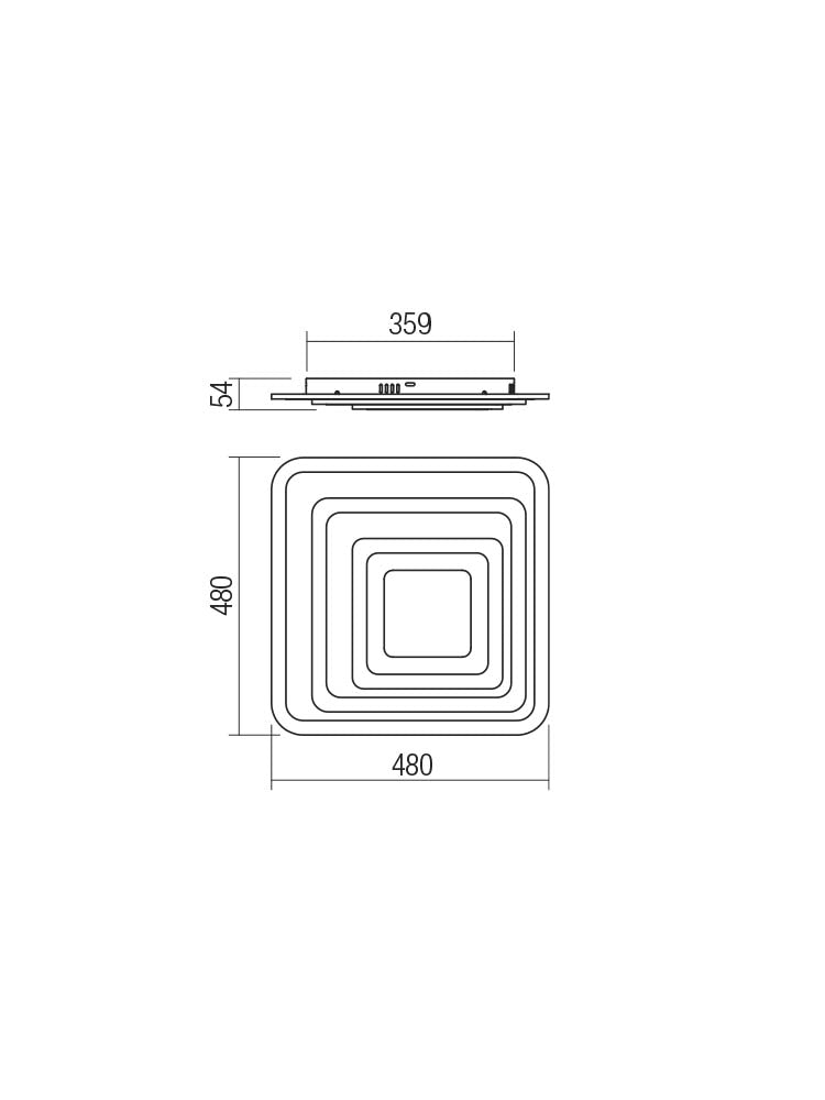Plafoniera LED Stratos, alb mat, telecomanda, 85W, 3000K/4000K/6000K, 7513lm, L.48cm, IP20, Smarter, 01-2337