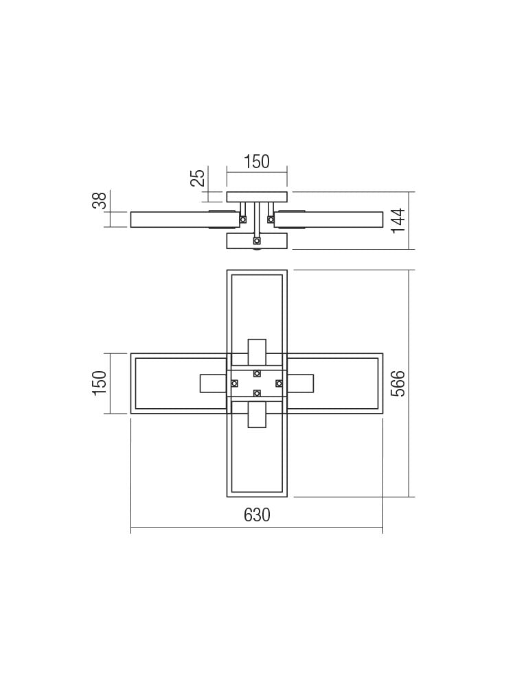 Plafoniera Timber, negru mat si lemn de fag natur, 4XE27, IP20, Smarter, 01-1969