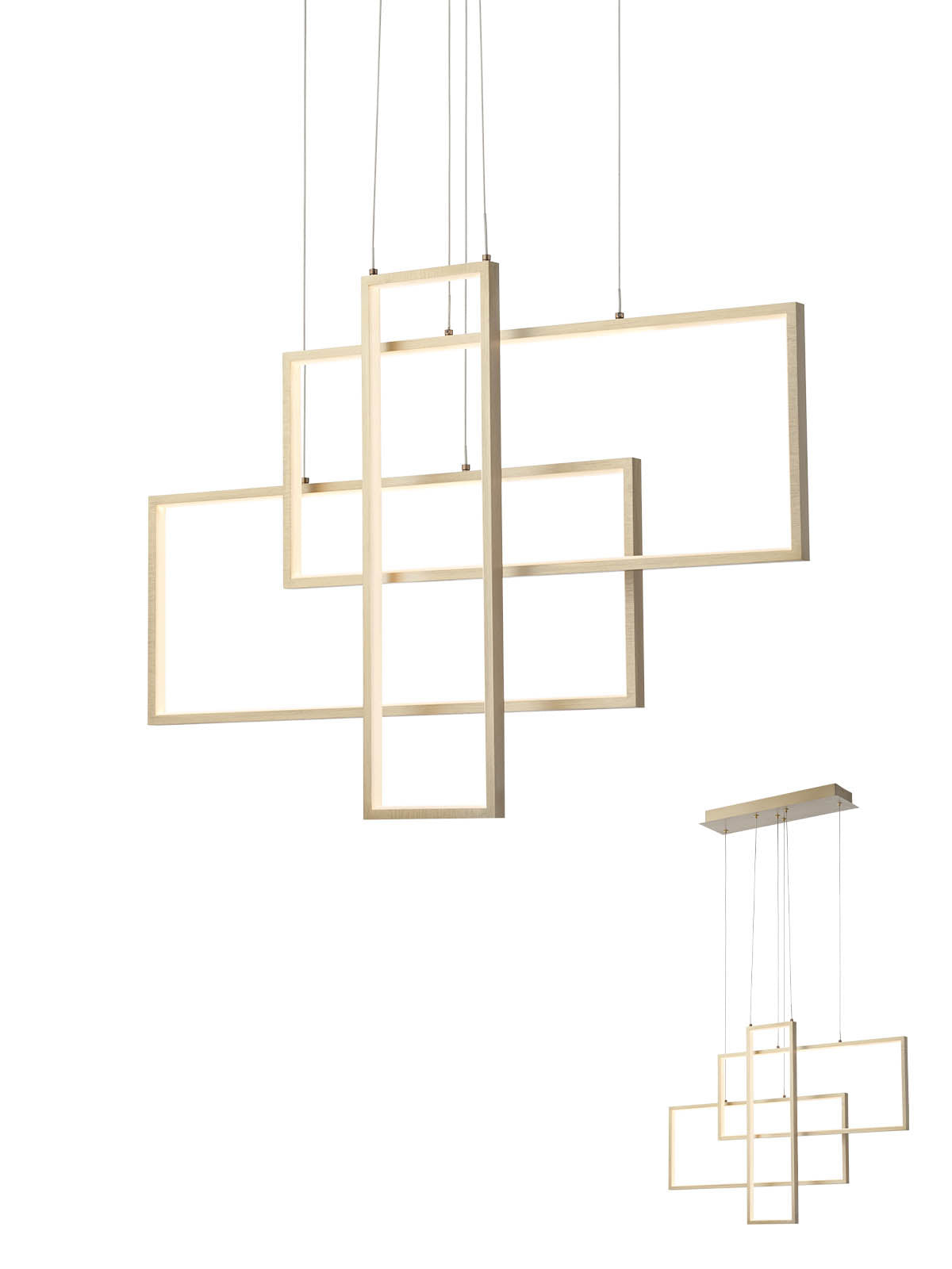 Lustra Plana, auriu mat, LED 60W, 3000K, 3900 lm, Smarter 01-2314