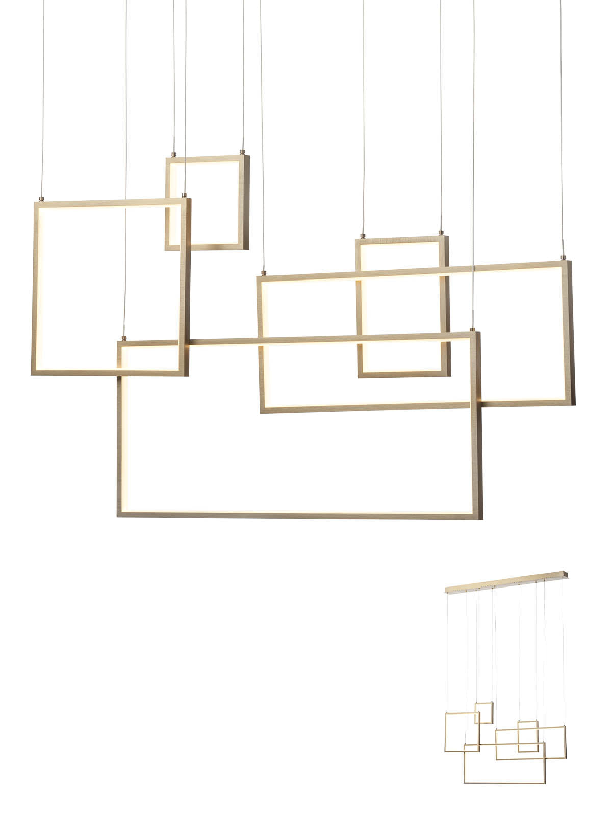 Lustra Plana, auriu mat, LED 80W, 3000K, 5360 lm, Smarter 01-2317