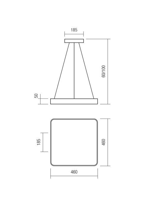 Lustra LED Screen, alb mat, sticla, 48W, 3211lm, 3000K, L.46cm, IP20, Redo, 01-1124