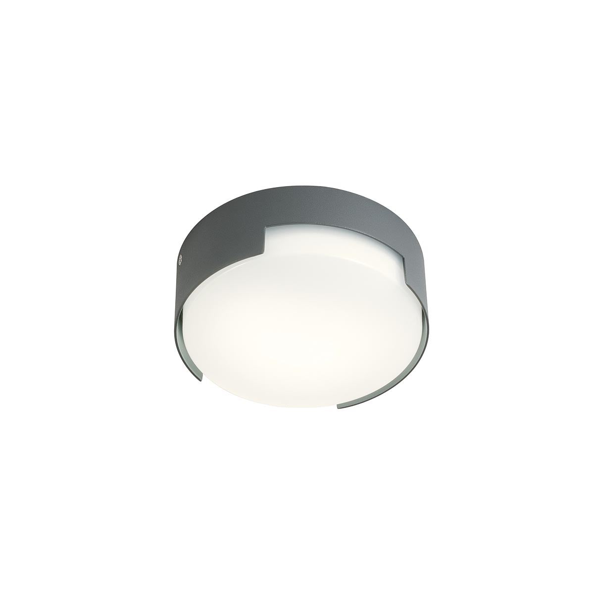 Plafoniera exterior LED Skor, gri, 12W, 1161lm, 3000K, D.15cm, IP54, Redo, 90003