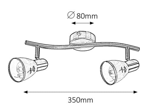 Spot Art flower, bronz, E14 2x 40W, Rabalux 6357
