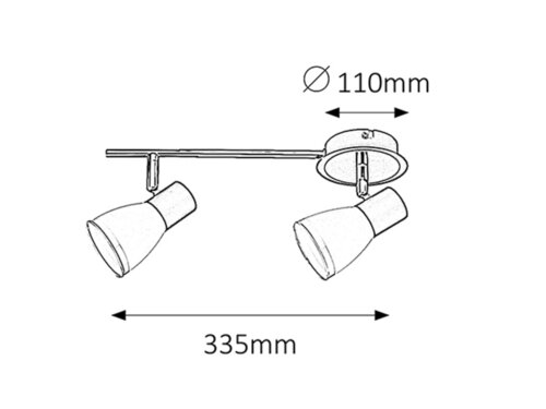 Spot Ati, negru, E14 2x 40W, Rabalux 5977