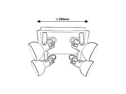 Spot Balzac, negru mat, 4x GU10 , Rabalux 5612