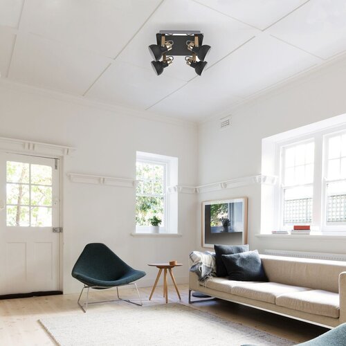 Spot Balzac, negru mat, 4x GU10 , Rabalux 5612