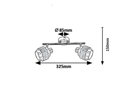 Spot Basil, crom satin, 2xE14 , Rabalux 5380