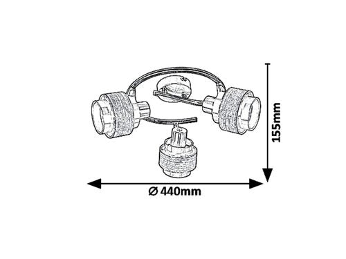 Spot Basil, crom satin, 3xE14 , Rabalux 5381