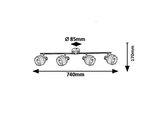 Spot Basil, crom satin, 3xE14 , Rabalux 5382
