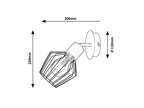 Spot Belano, negru, E27 1x 40W, Rabalux 3534