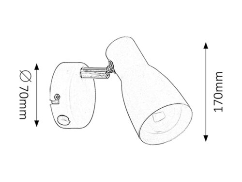 Aplica Ebony cu intrerupator, alb, 1xE27, Rabalux 6025