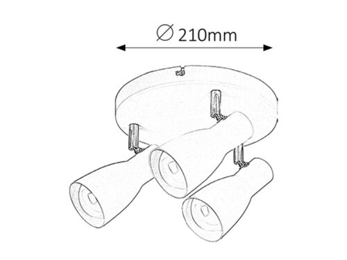 Plafoniera Ebony, alb, 3xE27, IP20, Rabalux, 6028