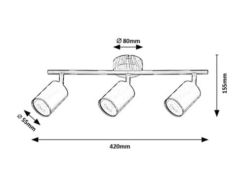 Spot Edmund, stejar, 3xGU10 , Rabalux 5297