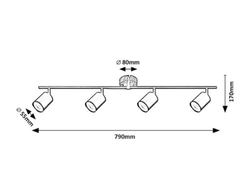 Spot Edmund, stejar, 4xGU10, Rabalux 5298