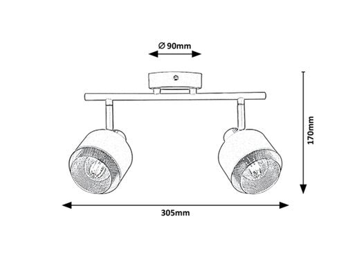 Spot Fedora, maro deschis, E14 2x 40W, Rabalux 3548