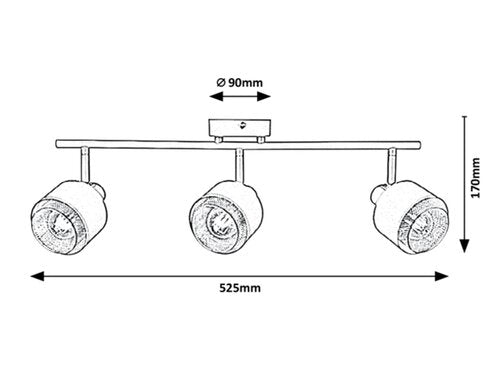Spot Fedora, maro deschis, E14 3x 40W, Rabalux 3549