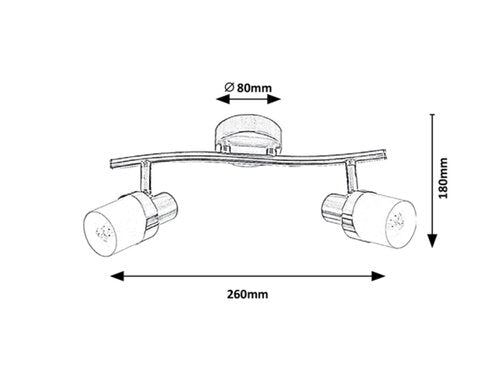 Spot Finian, crom satin, E14 2x 40W, Rabalux 5632