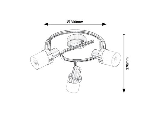 Spot Finian, crom satin, E14 3x 40W, Rabalux 5633