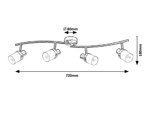 Spot Finian, crom satin, E14 4x 40W, Rabalux 5634