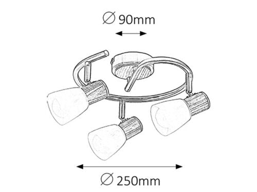 Spot Gavin, crom satin, E14 3x 40W, Rabalux 6488
