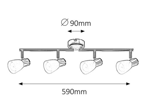Spot Gavin, crom satin, E14 4x 40W, Rabalux 6489