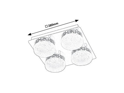 Plafoniera LED Hilary, crom, 20W, 1600lm, 4000K, IP20, Rabalux, 5664