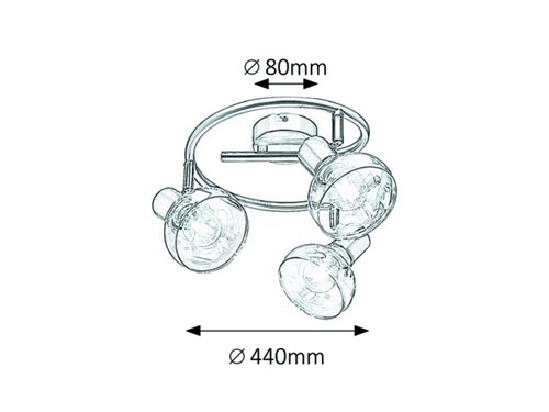 Spot Holly, auriu antic, E14 3x 40W, Rabalux 5549