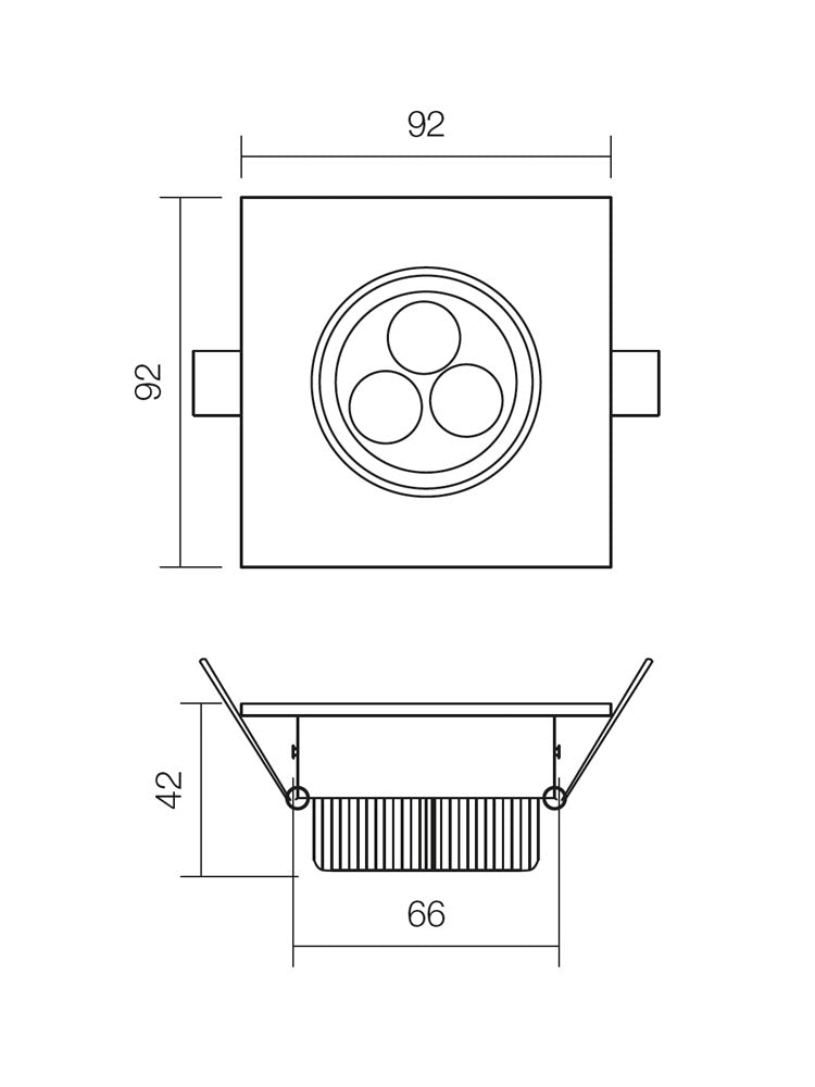 Spot incastrat MT 116 LED, aluminiu, LED 3 x 1W, 4000K, 248 lm, Smarter 70319