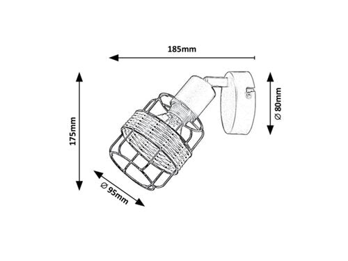 Spot Indiana, negru, 1xE14 , Rabalux 5281